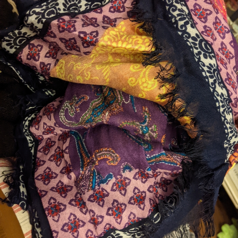 Tarnish - Large Square Paisley Patchwork Scarf - … - image 4